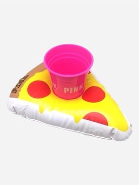 🌸New🌸 Pink Victoria’s Secret 2pc Cup + Floating Pizza Cup Holder NWT